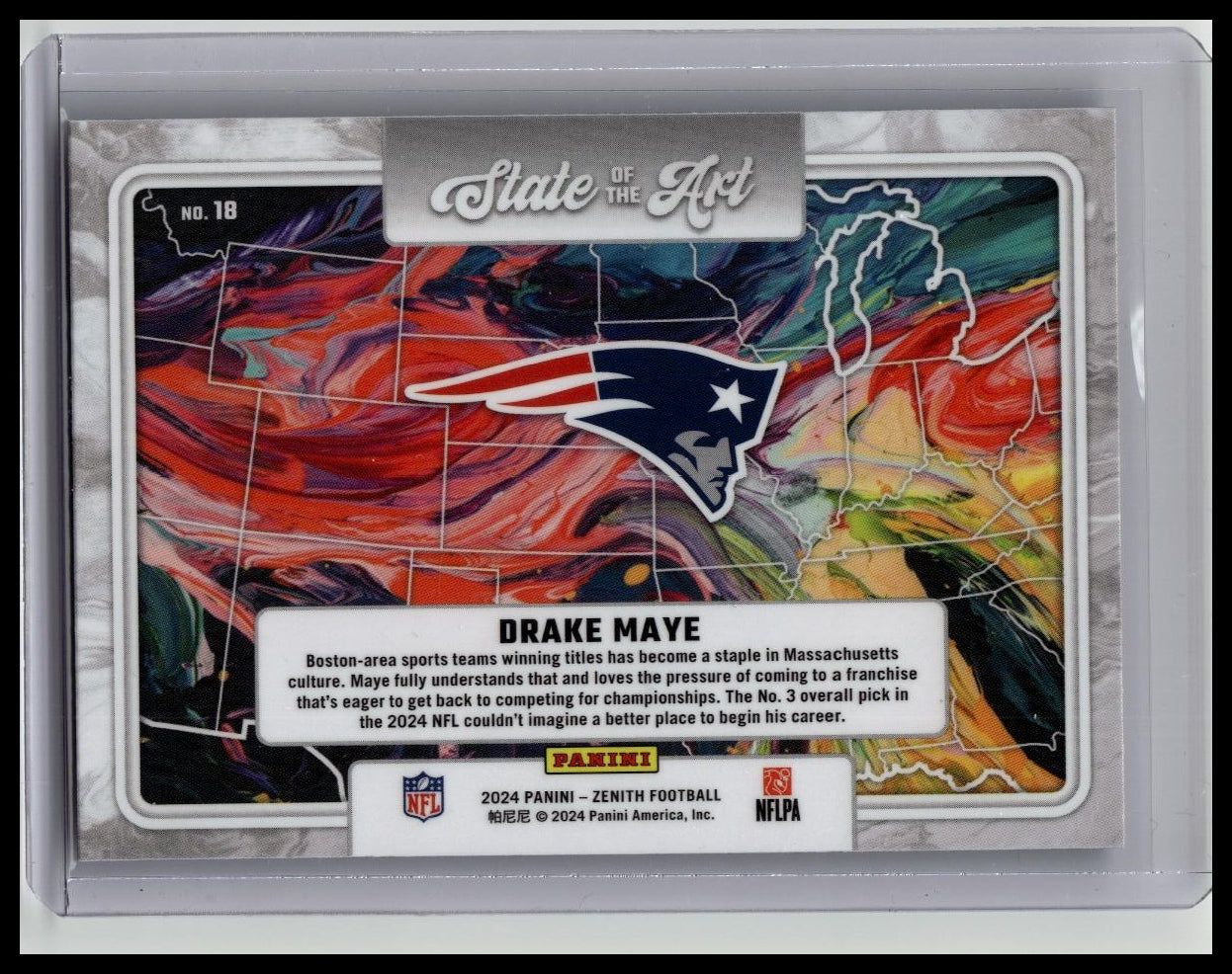 Drake Maye 2024 Zenith Football State Of The Art RC #18 New England Patriots