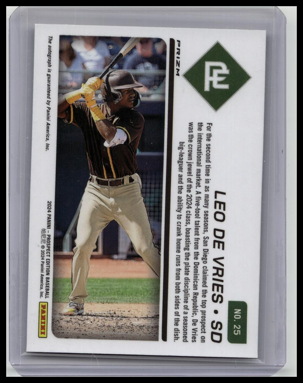 2024 Panini Prospect Edition Leo De Vries Holo Signatures Silver Auto #25