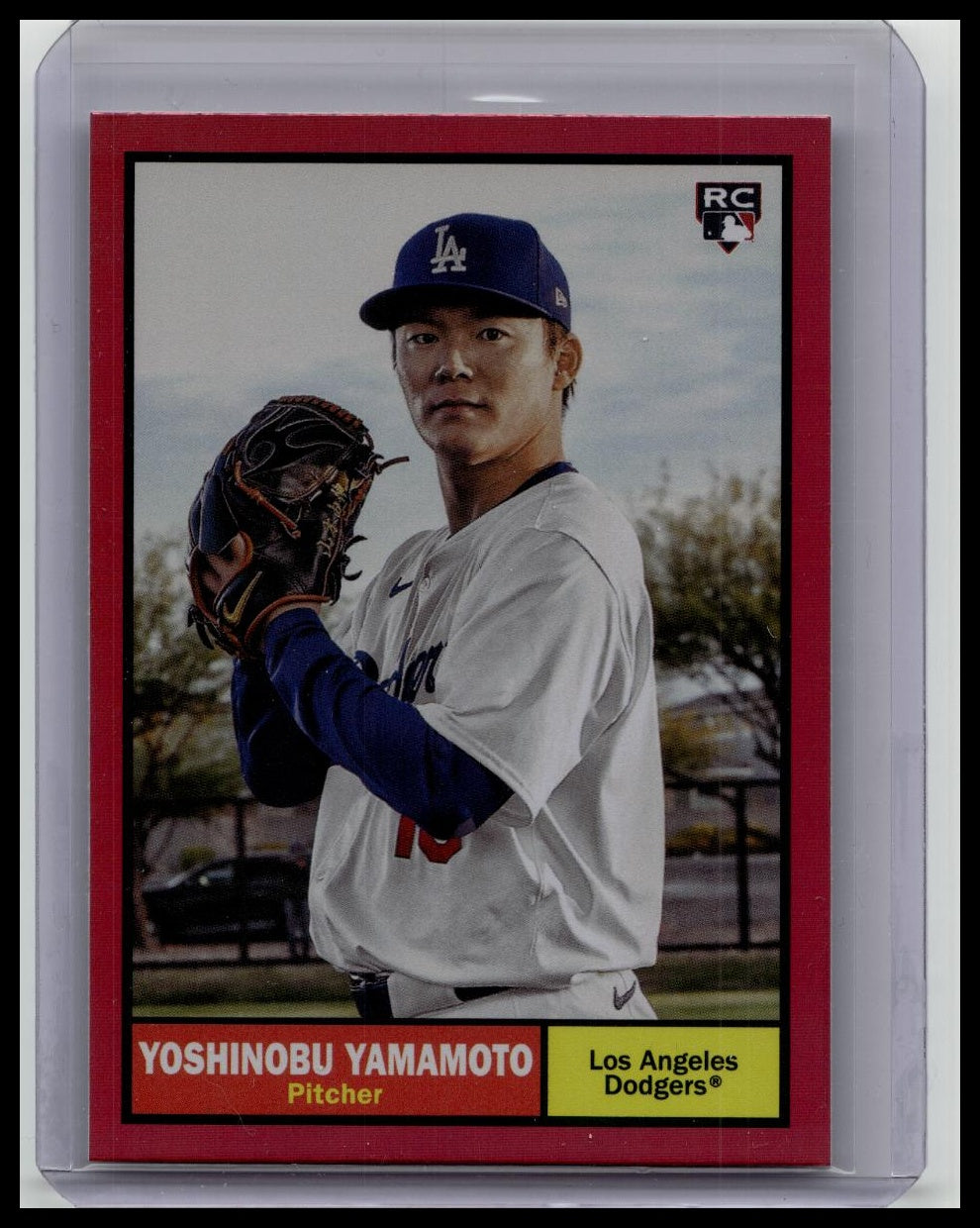2024 Topps Archives Yoshinobu Yamamoto RC Red Hot Foilboard Rookie #/50 Dodgers