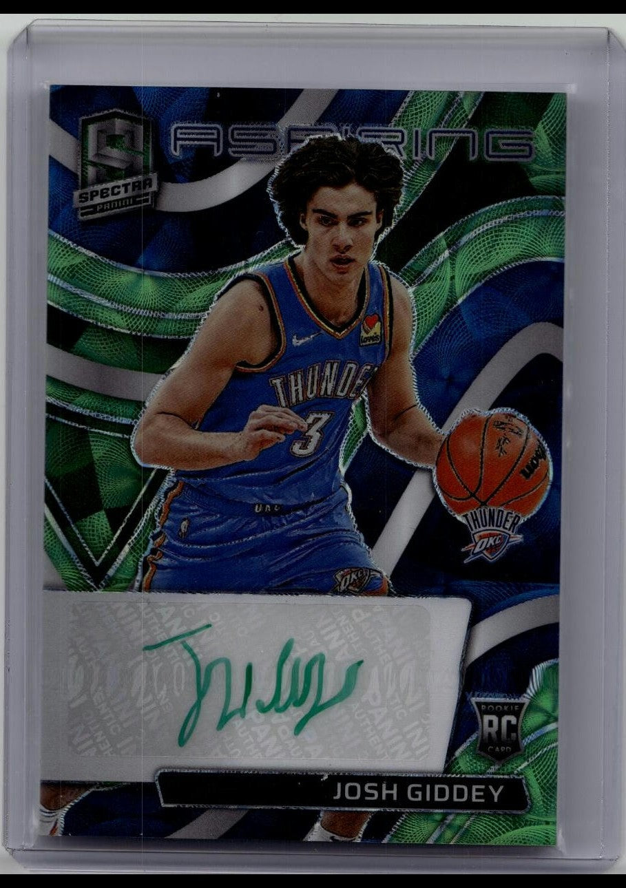 2021-22 Panini Spectra Aspiring Autographs Josh Giddey Green Rookie Auto /50
