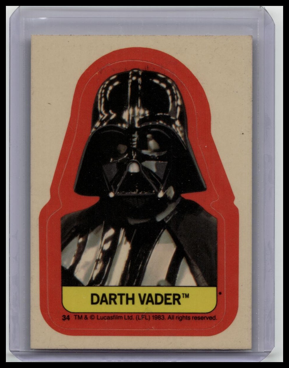 1983 Star Wars Return of Jedi Stickers # 34 Darth Vader