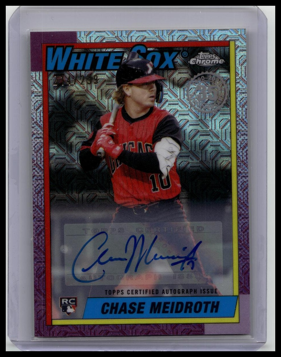 Chase Meidroth 2025 Topps Chrome 1990 Silver Pack Mojo Mega Rookie Auto /299
