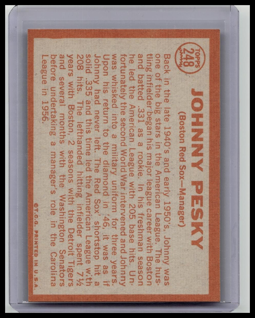 1964 Topps #248 Johnny Pesky