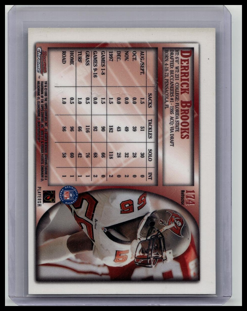 1998 Bowman Chrome Derrick Brooks Refractor