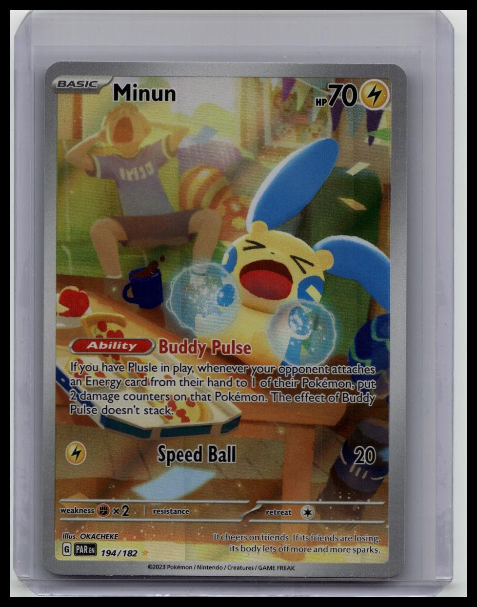 Pokémon TCG Minun Paradox Rift 194/182 Holo