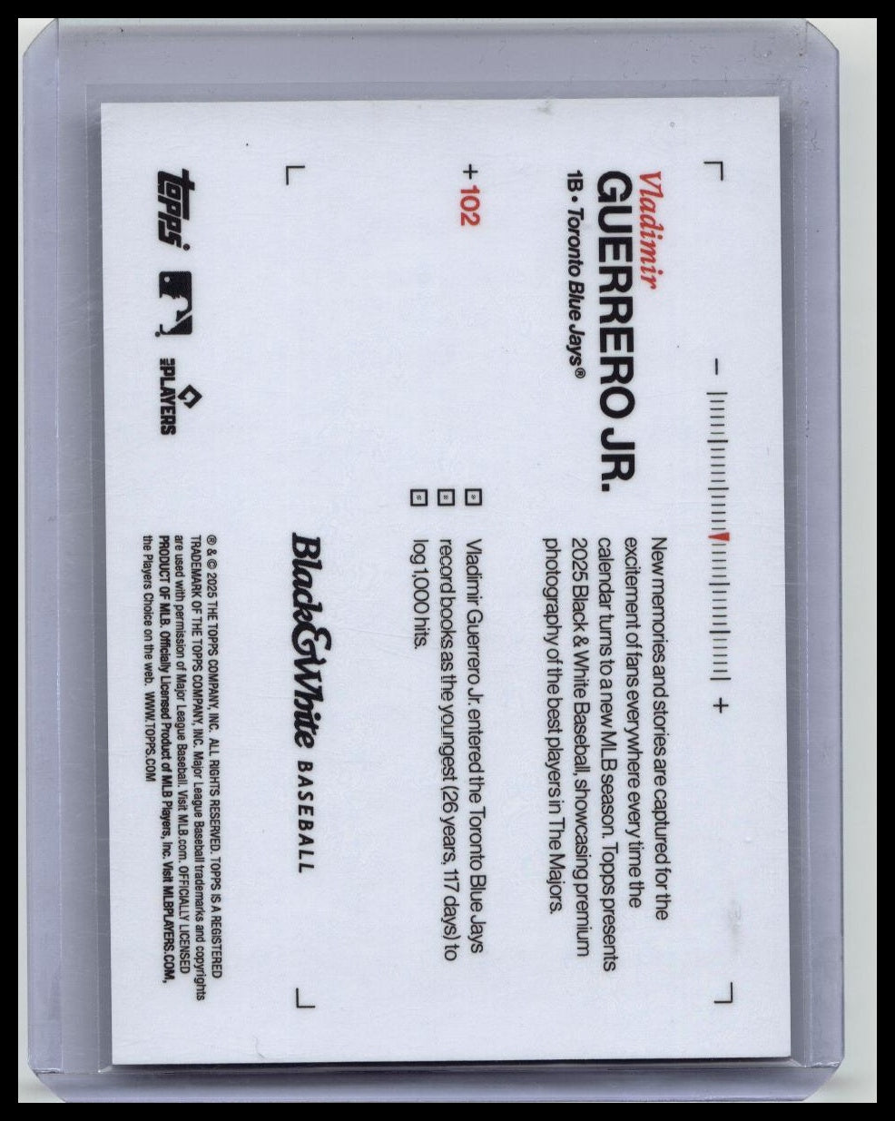 2025 Topps Black & White Vladimir Guerrero Jr. Yellow /75