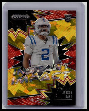 2025 Panini Prizm Draft Picks Jaxson Dart Gold Ice Instant Impact RC #II-JDT