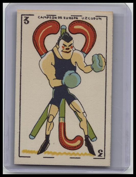 1930s Cine Manual Uzcudun Campeón de Europa Spanish Boxing Card Rare