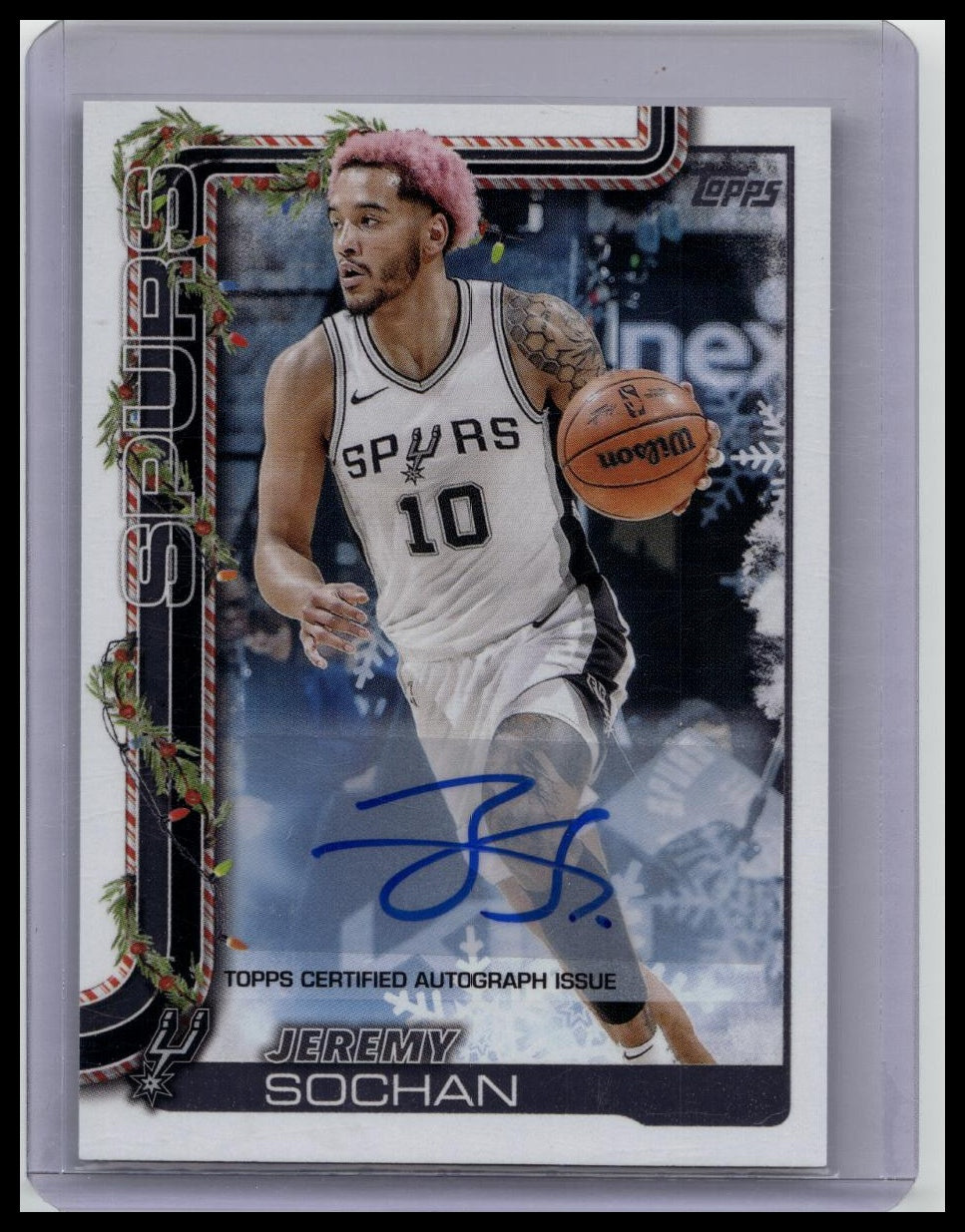2025-26 Topps Holiday Jeremy Sochan Auto #H160