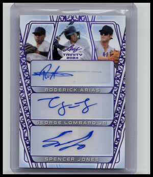 2024 Leaf Trinity Roderick Arias George Lombard Jr. Spencer Jones Auto Purple /7