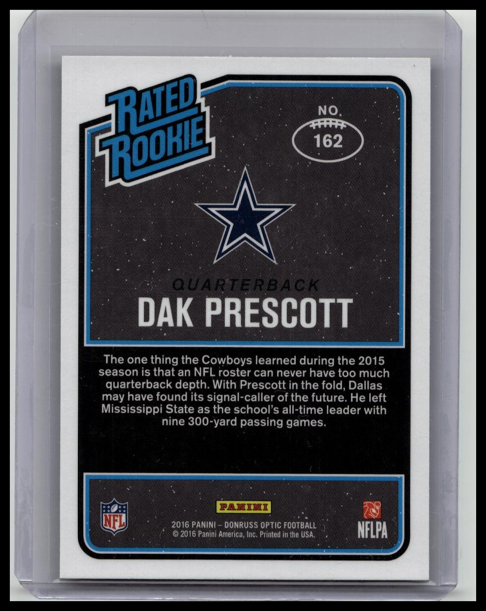 2016 Panini Donruss Optic Cowboys Dak Prescott Rated Rookie Red & Yellow