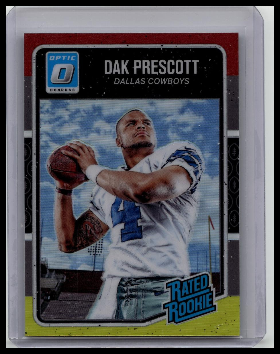 2016 Panini Donruss Optic Cowboys Dak Prescott Rated Rookie Red & Yellow