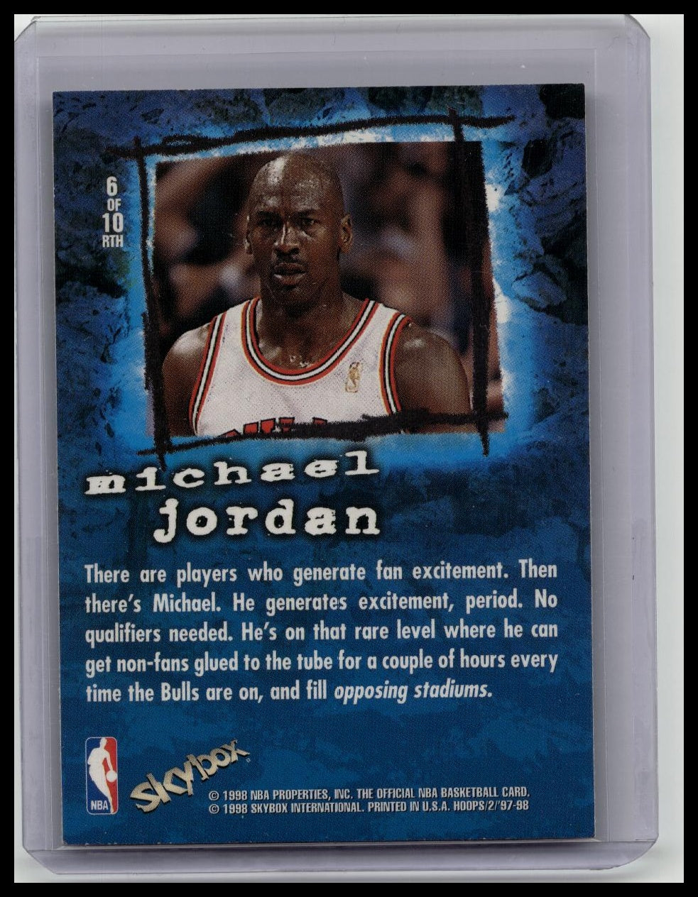 SkyBox 1997-98 NBA Hoops Rock the House Michael Jordan Insert 6 of 10 Bulls