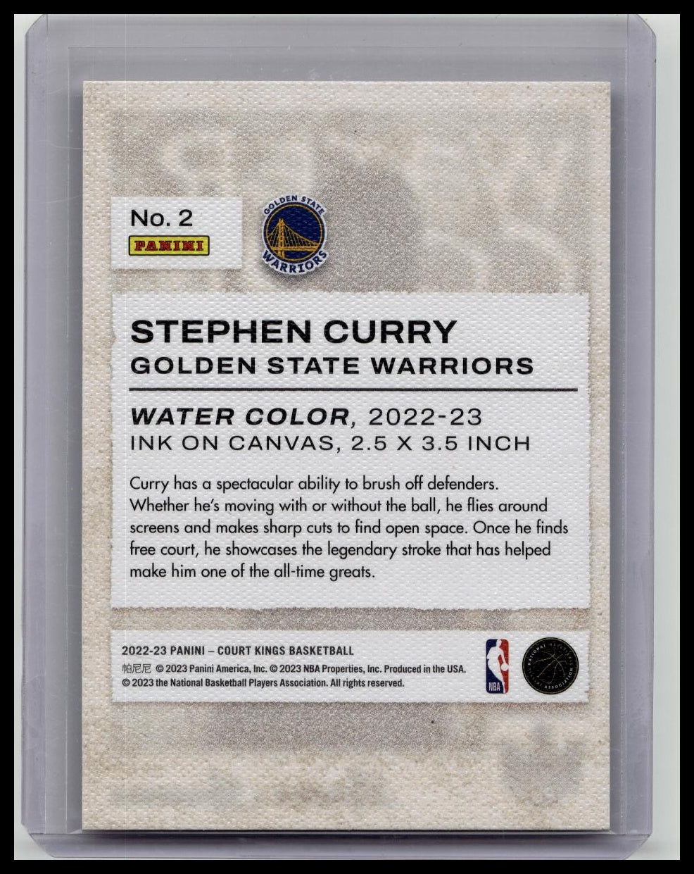 2022-23 Panini Court Kings Water Color Stephen Curry #2