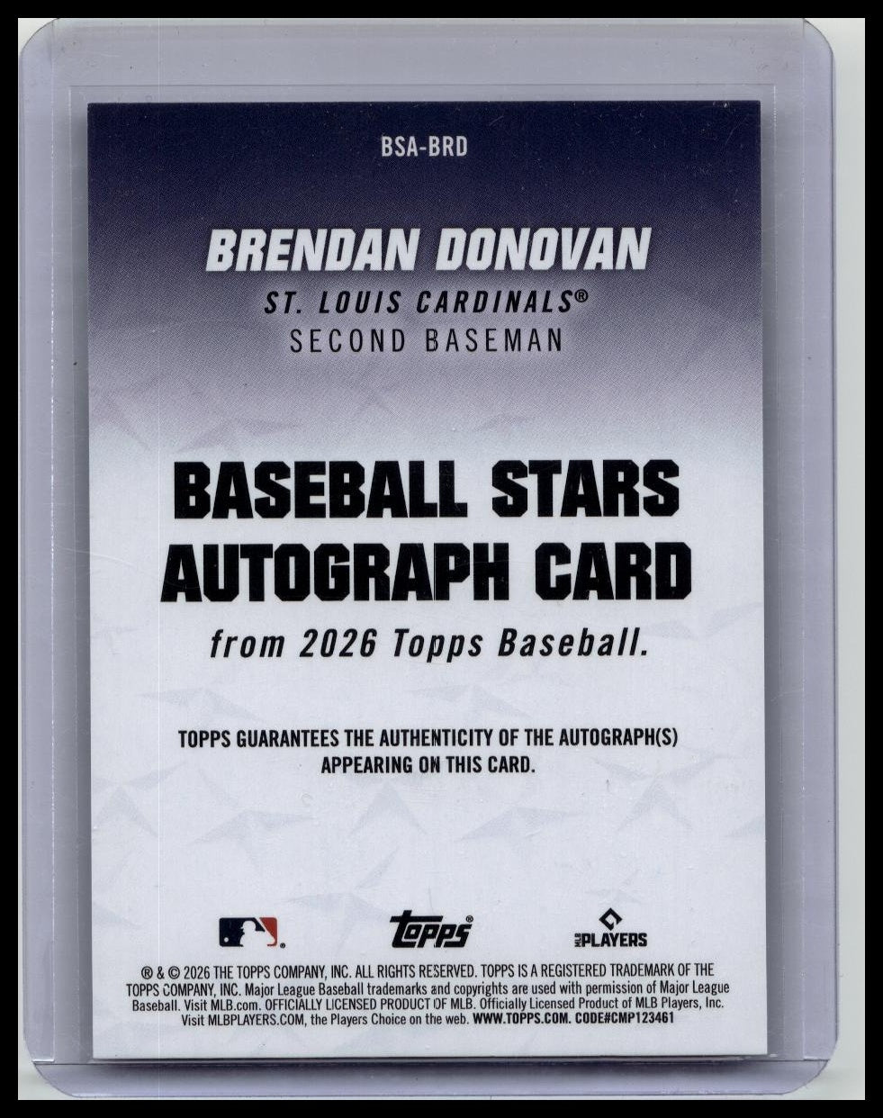 2026 Topps Series 1 BRENDAN DONOVAN Baseball Stars Autograph #BSA-BRD CARDINALS