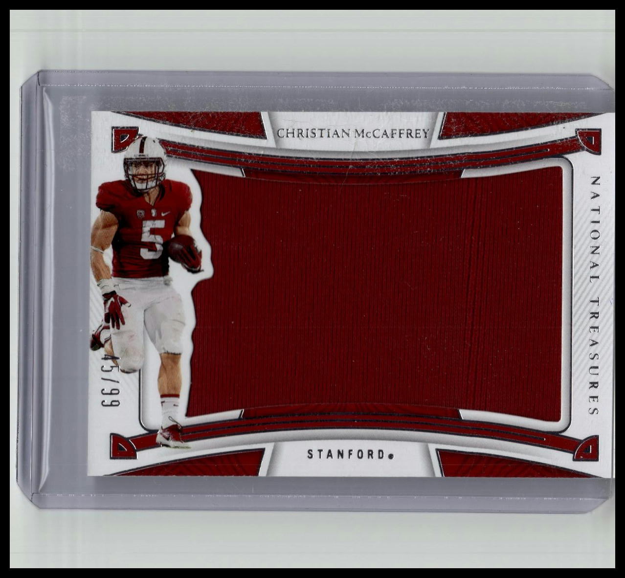 2023 Panini National Treasures Colligate Christian McCaffrey Jersey Relic /99