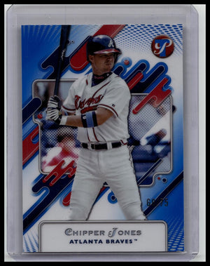 Chipper Jones 2025 Topps Pristine Card #47 Atlanta Braves Blue Refractor /75