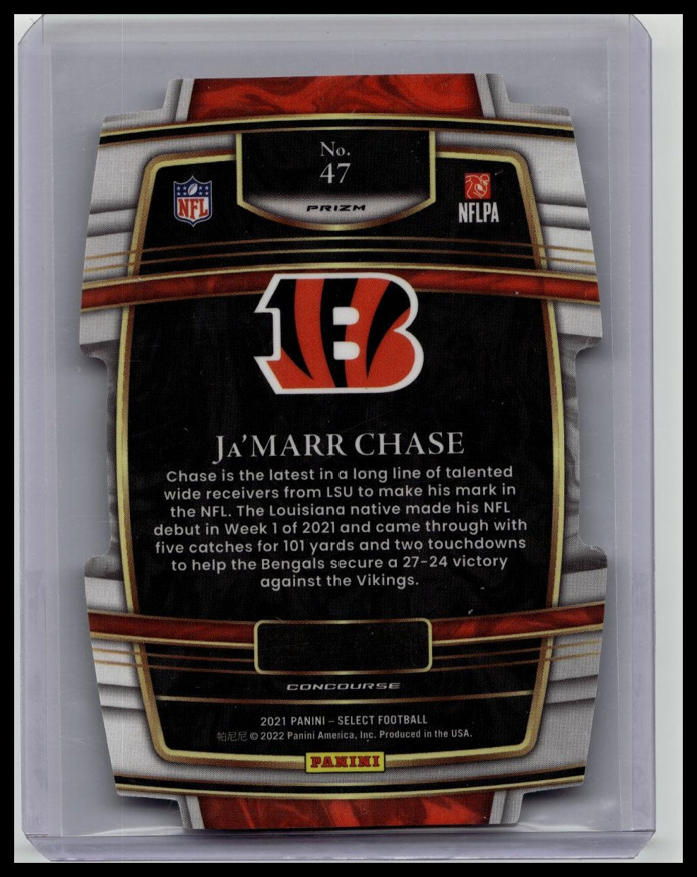 Jamarr Chase 2021 NFL Select Concourse Silver Rookie Prizm Die Cut
