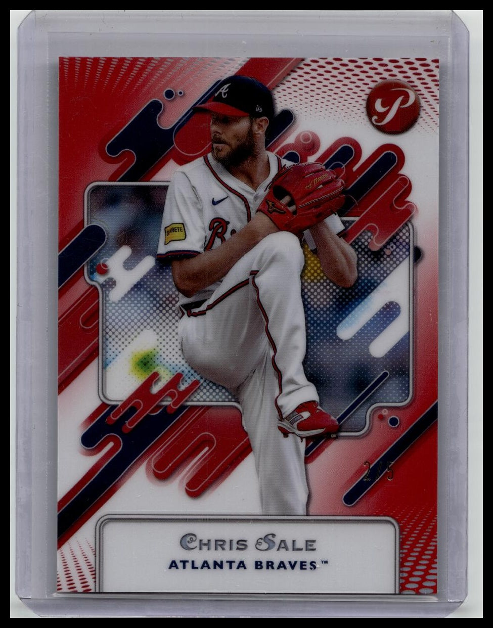 2025 Topps Pristine Chris Sale Serial red Refractor 2/5 #53 Atlanta Braves