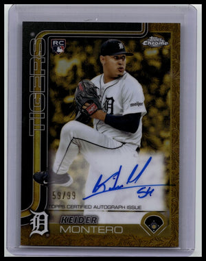 KEIDER MONTERO 2025 TOPPS GILDED CHROME GOLD COLL ROOKIE REFRACTOR AUTO RC /99