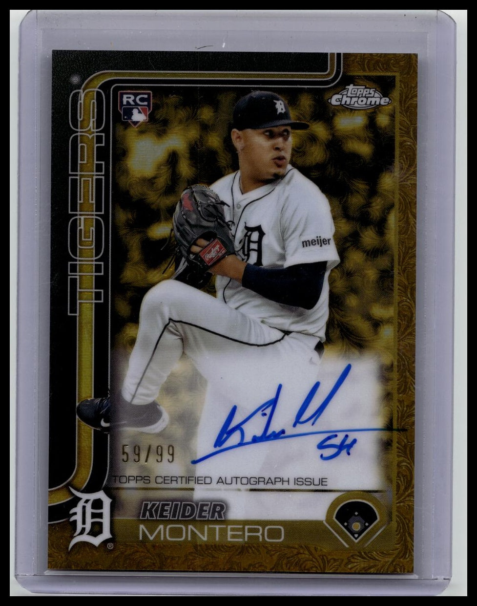 KEIDER MONTERO 2025 TOPPS GILDED CHROME GOLD COLL ROOKIE REFRACTOR AUTO RC /99