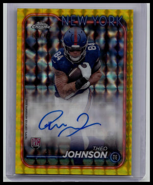 THEO JOHNSON 2024 Topps Chrome YELLOW GEOMETRIC REFRACTOR /75 Giants RC!