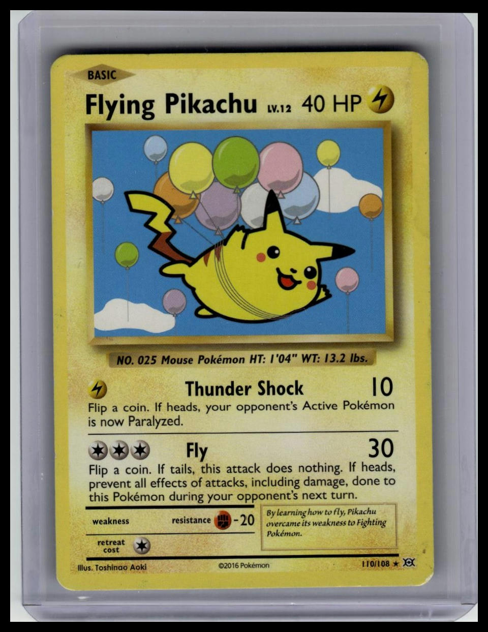 Flying Pikachu 110/108 - 2016 XY Evolutions Regular Rare Pokemon TCG