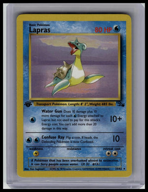 1999 Pokemon WOTC Lapras 25/62 Fossil 1st Edition