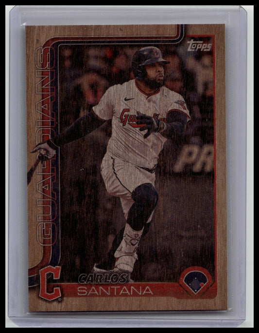 Carlos Santana 2025 Topps Update Wood Parallel 13/25