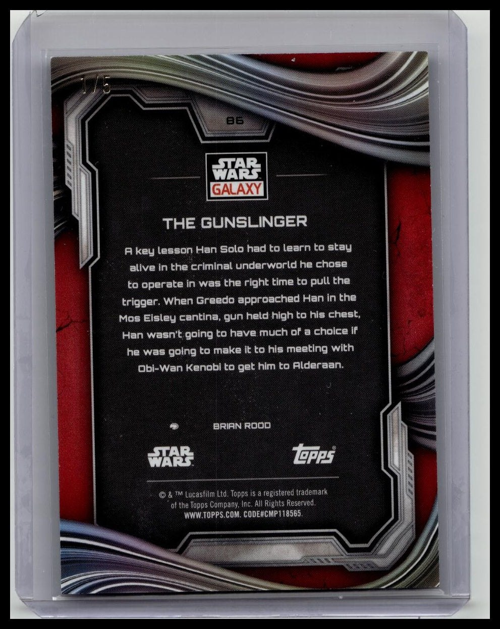 2025 Topps Star Wars Chrome Galaxy THE GUNSLINGER 1/5 Logofractor
