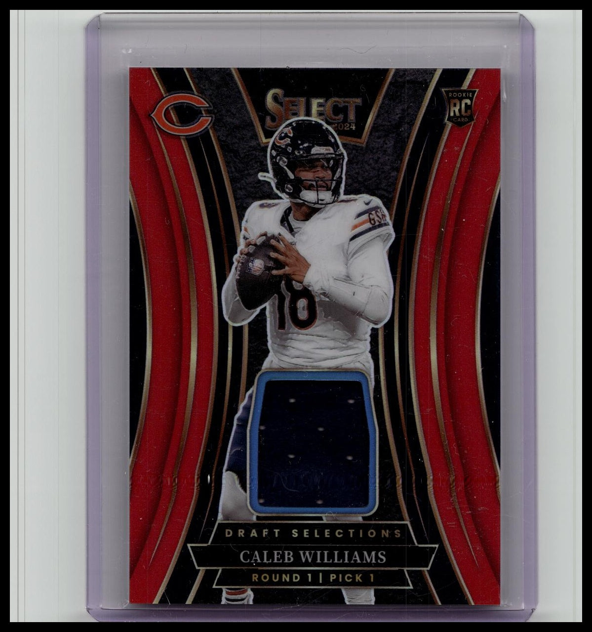 2024 Panini Select Football Draft Selections Patch RC Caleb Williams Red/Black