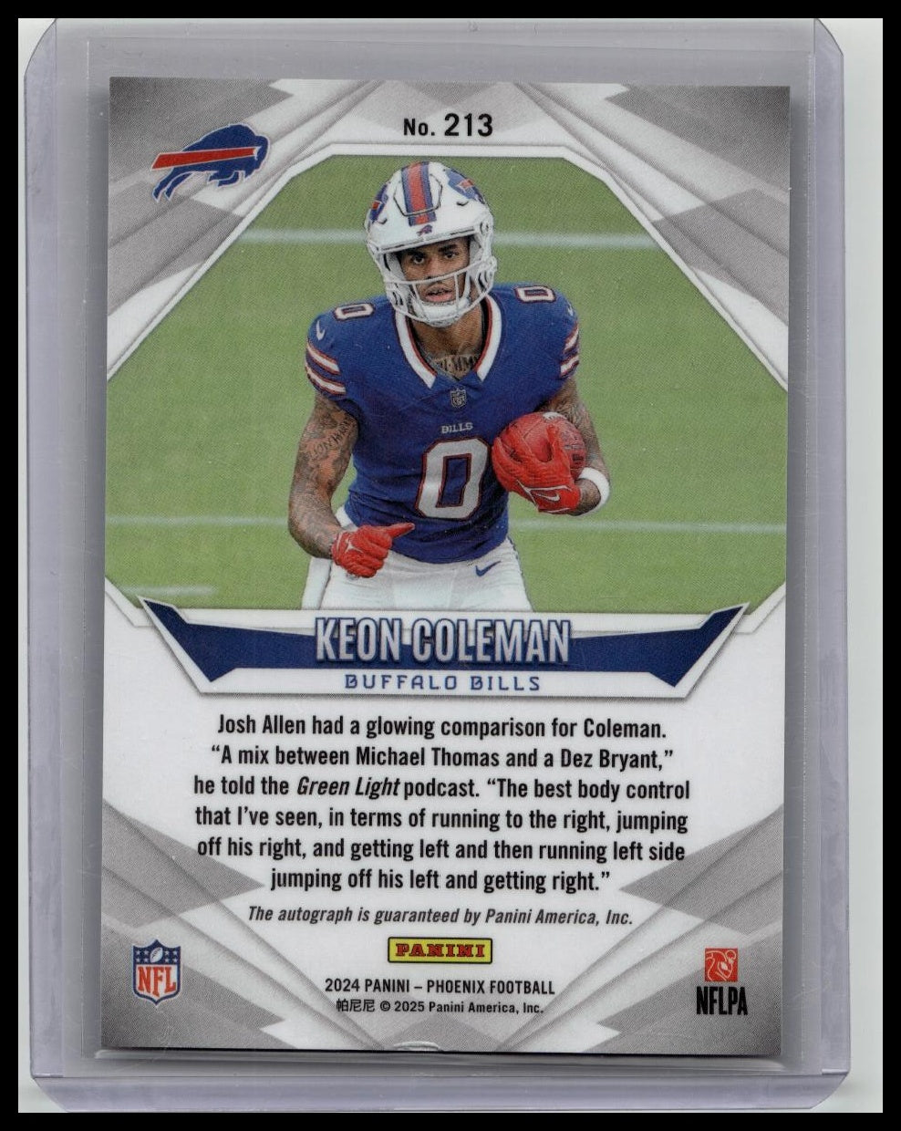 2024 Panini Phoenix Rookies Pandora Keon Coleman #213 Rookie Auto RC