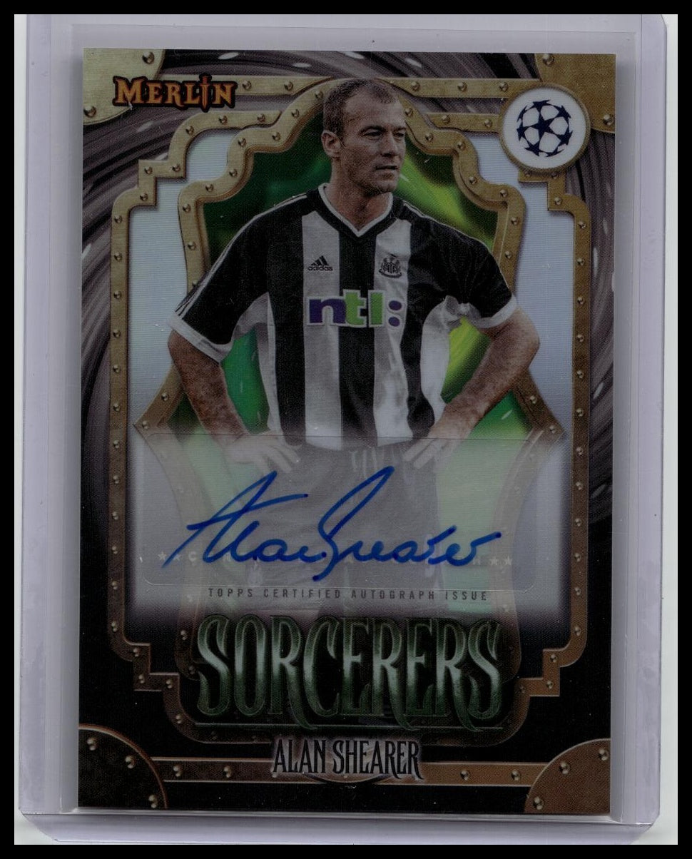 Alan Shearer Sorcerers Auto 2023-24 Topps Merlin UEFA Club Competitions