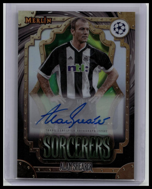 Alan Shearer Sorcerers Auto 2023-24 Topps Merlin UEFA Club Competitions