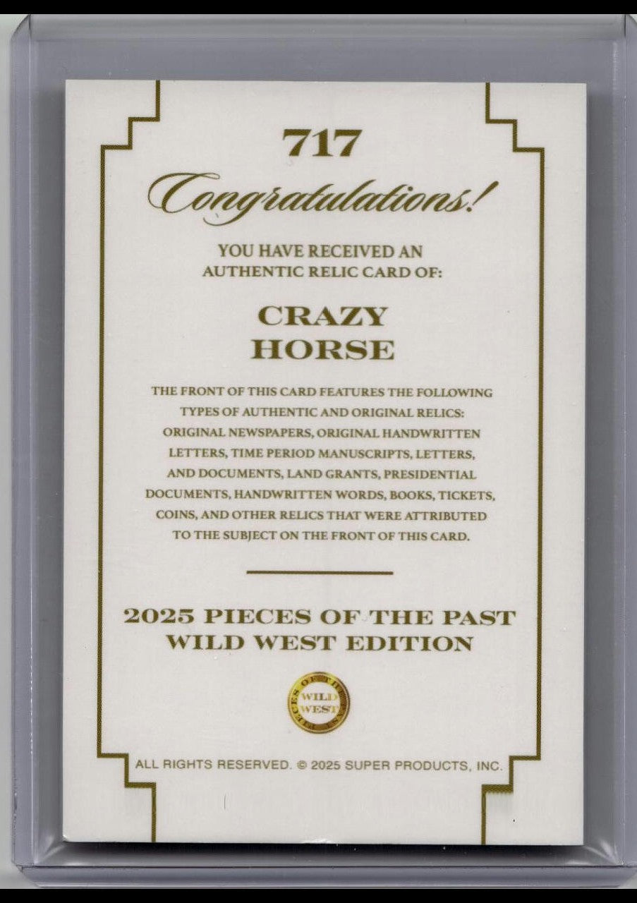 Crazy Horse 2025 Pieces of the Past Wild West Edition Cloth Relic Card