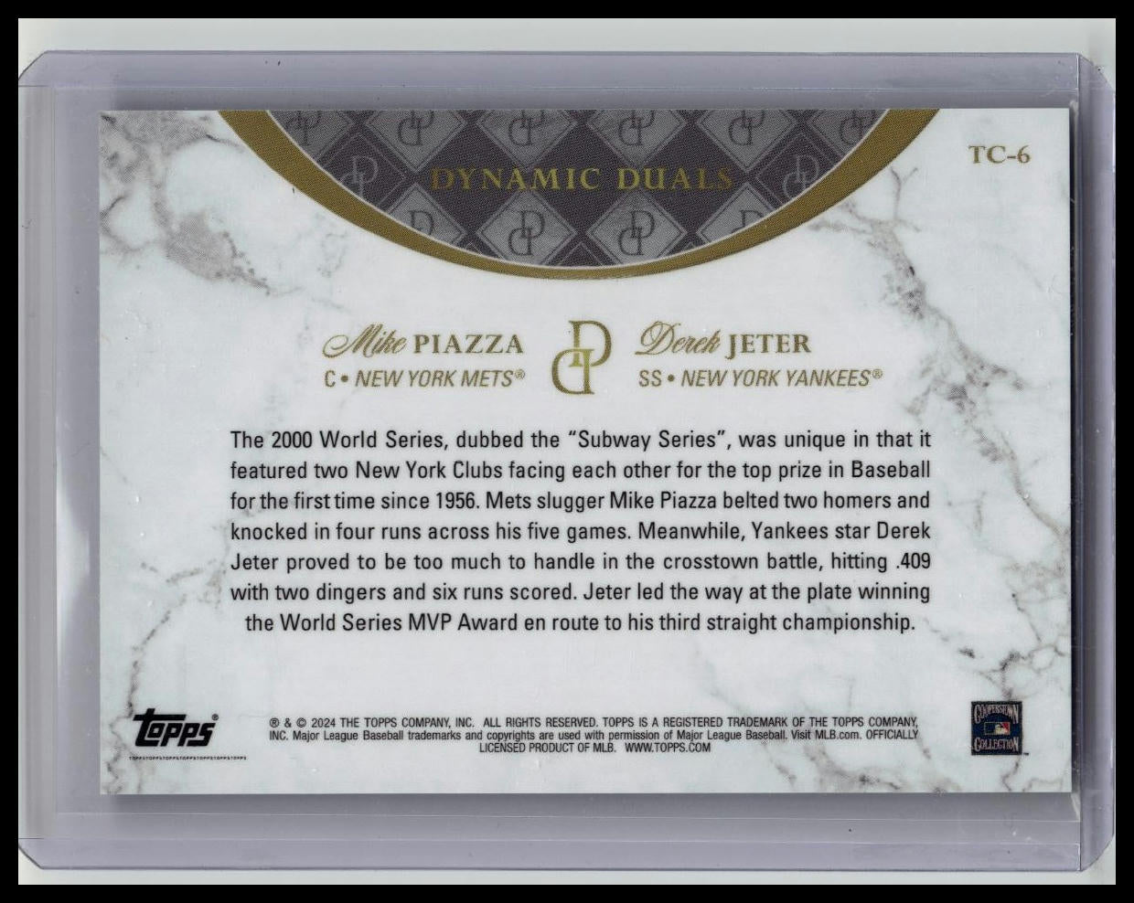 2024 Topps Dynamic Duals Title Clashes Derek Jeter Piazza #TC-6 /50