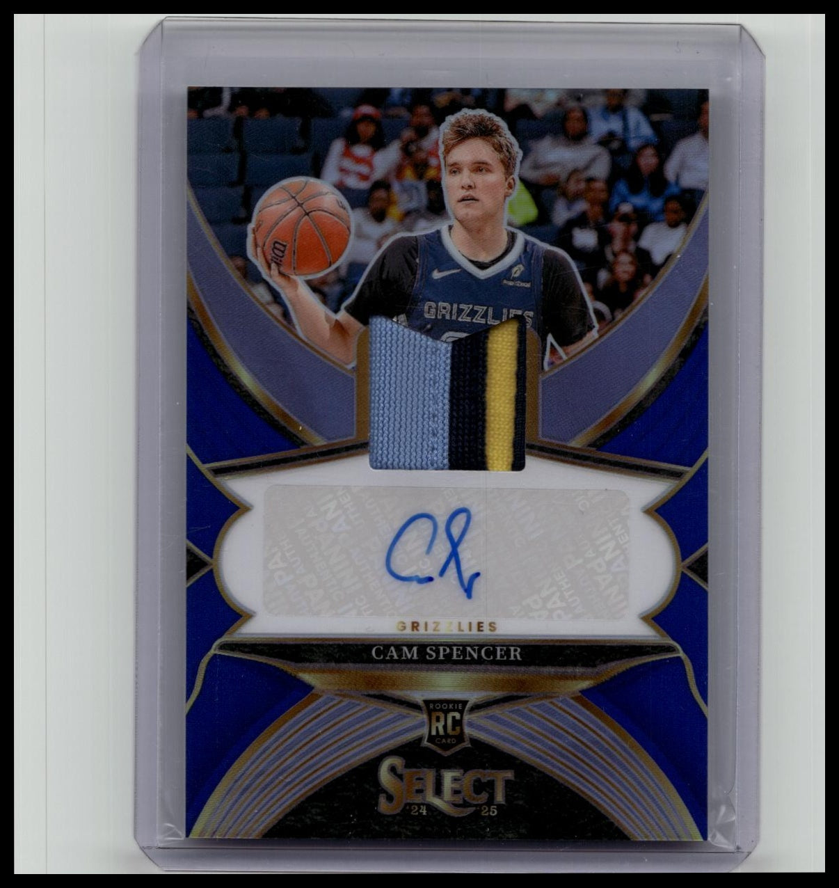 CAM SPENCER 2024-25 SELECT RPA ROOKIE BLUE PRIZM PATCH RC AUTO /49