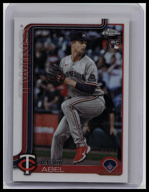 2025 Topps Chrome Update MICK ABEL White Refractor RC #’d 23/30 Minnesota Twins