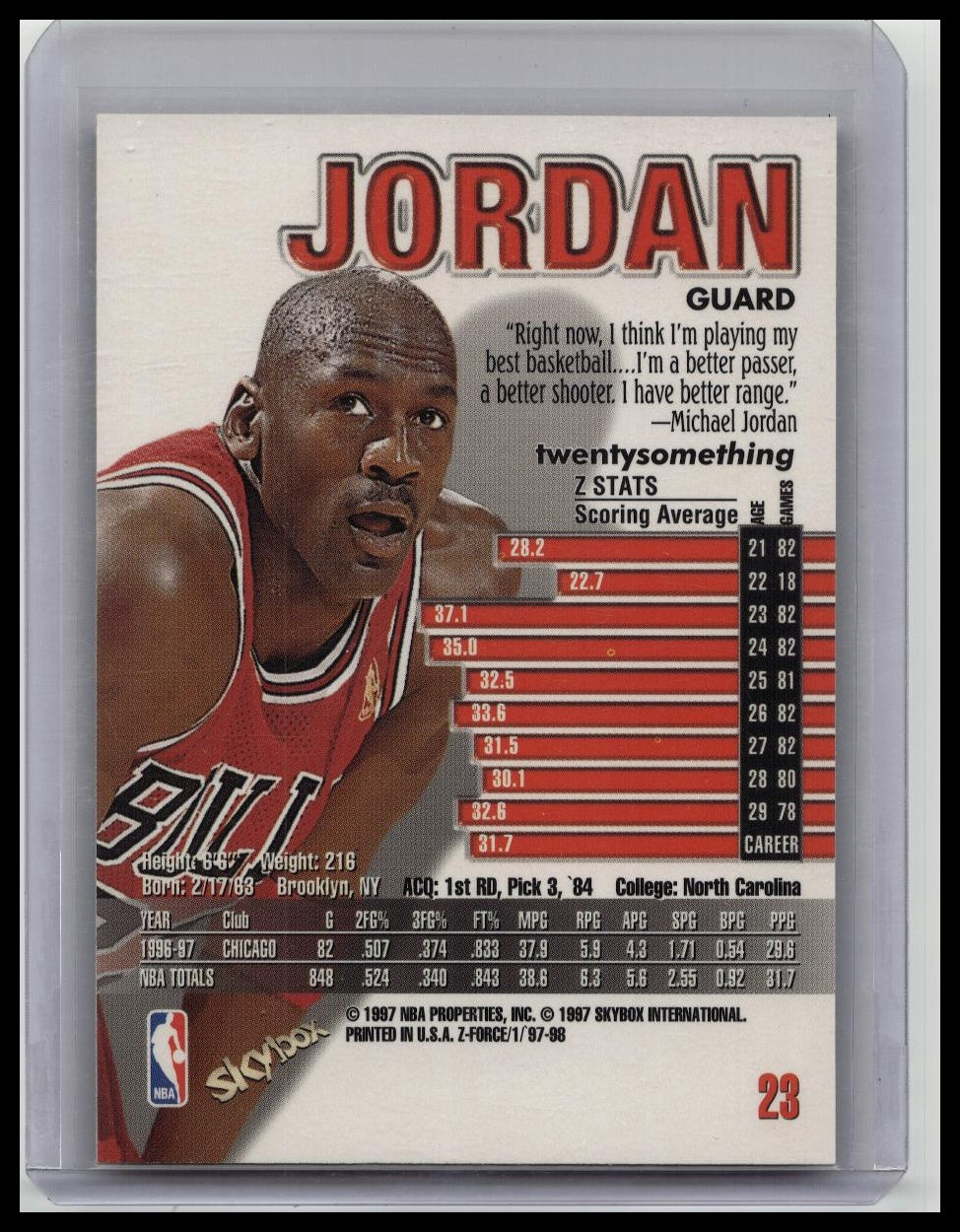 1997-98 Skybox Z-Force - Michael Jordan #23