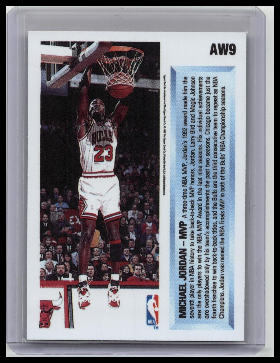 1992-93 Upper Deck Michael Jordan Award Winner Holograms #AW9 Bulls