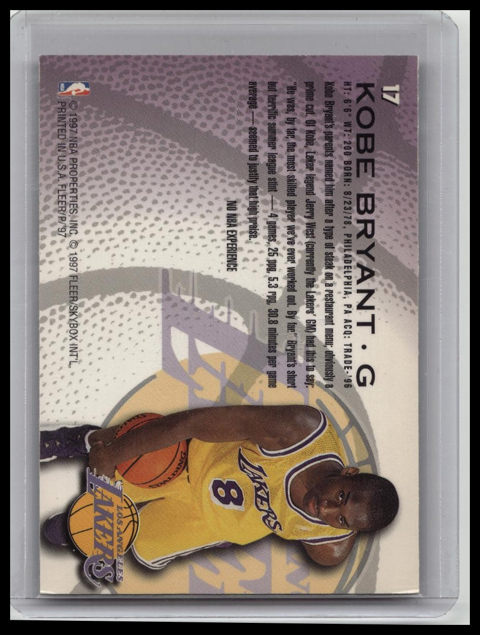 Fleer 1996-97 Rookie Kobe Bryant #17 Los Angeles Lakers
