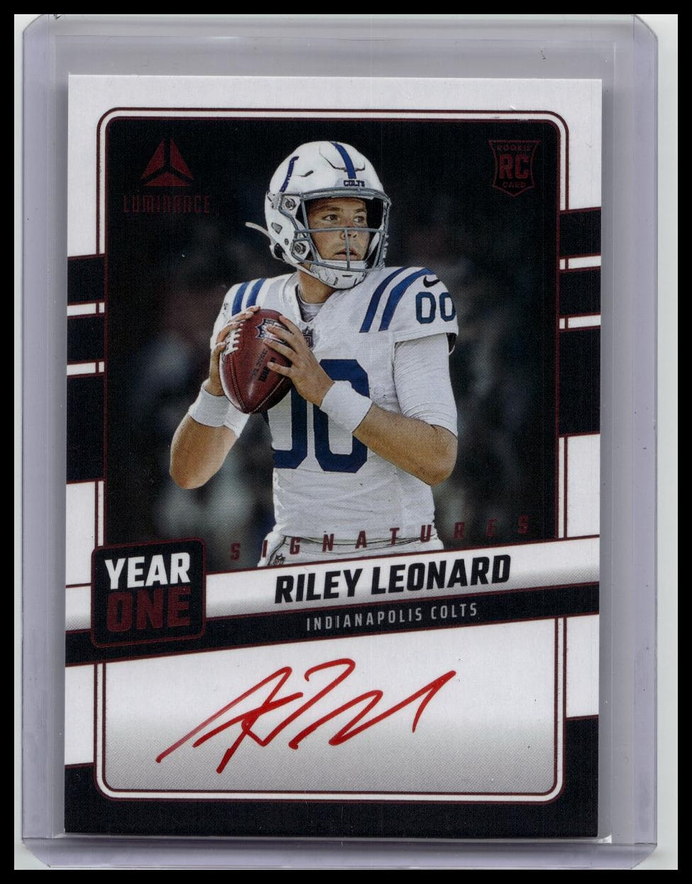 2025 Panini Luminance Year One RILEY LEONARD RC AUTO Red