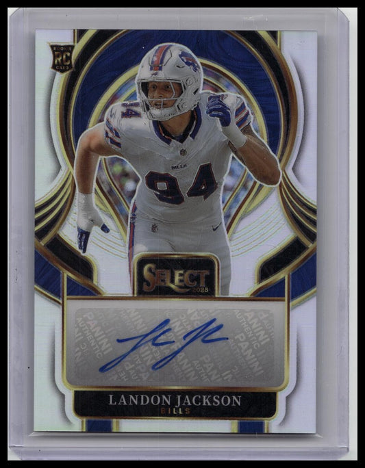 2025 Panini Select - Landon Jackson Prizm SILVER (RC) Auto #SIP-LIN Bills Rookie