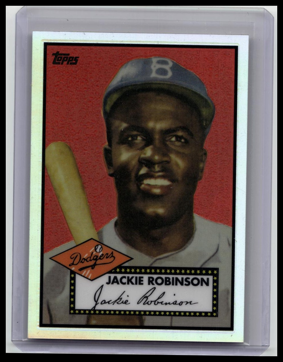 2013 TOPPS FACTORY CHROME REPRINT REFRACTOR #312 JACKIE ROBINSON CARD