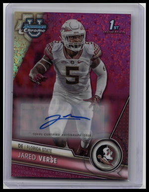 JARED VERSE 2023 BOWMAN U CHROME 1ST FUCHSIA MINI-DIAMOND AUTO /150