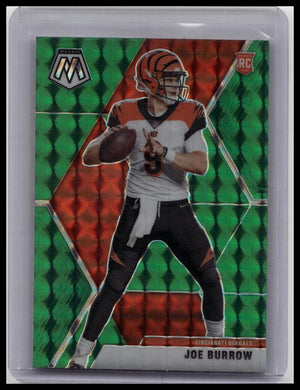 2020 Panini Mosaic Football #201 Joe Burrow Green Mosaic Rookie Bengals