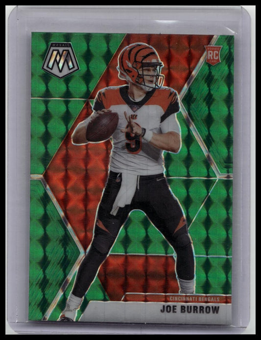 2020 Panini Mosaic Football #201 Joe Burrow Green Mosaic Rookie Bengals