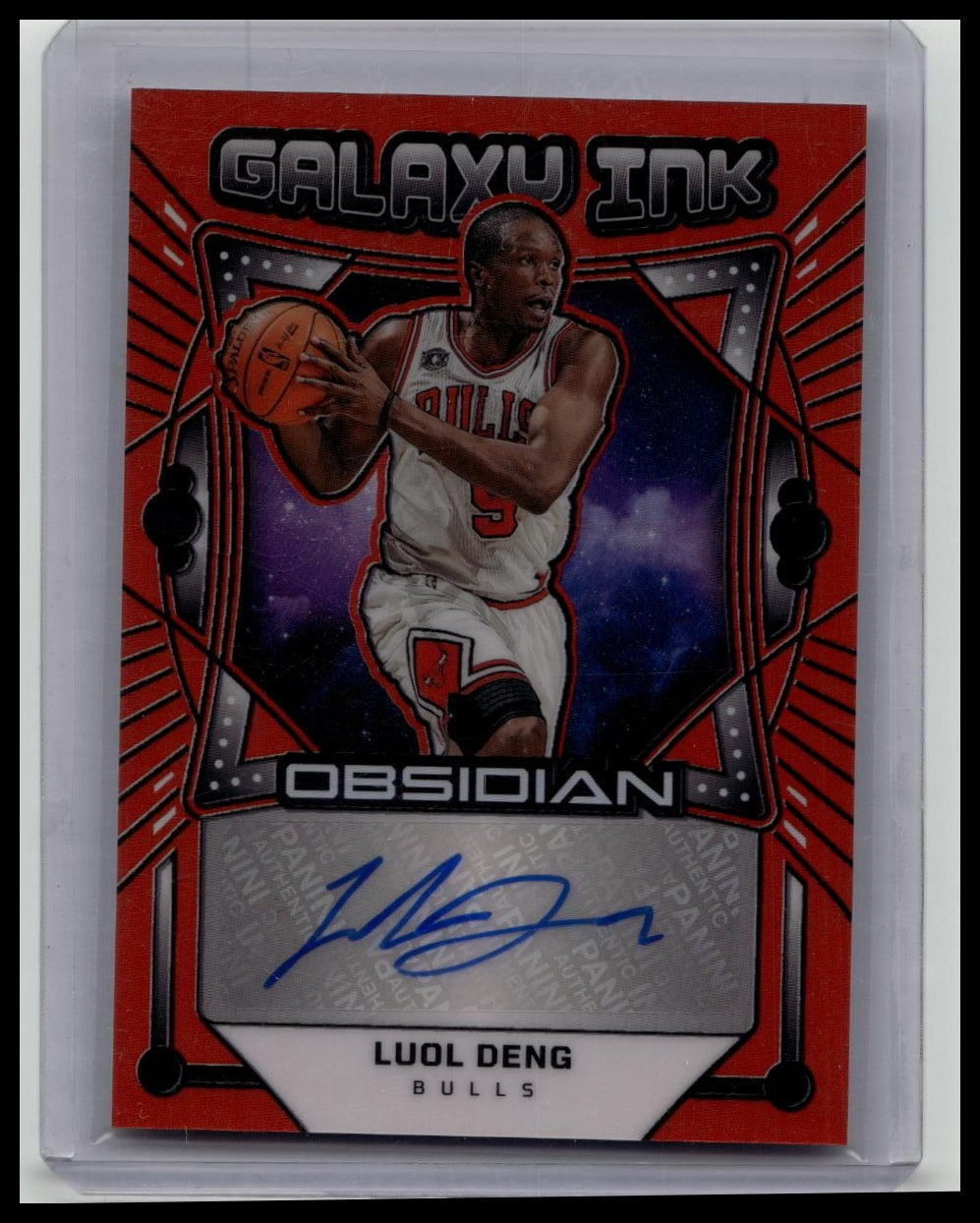 2024-25 Obsidian Luol Deng Galaxy Ink Electric Etch Orange Flood Auto #/99 Bulls