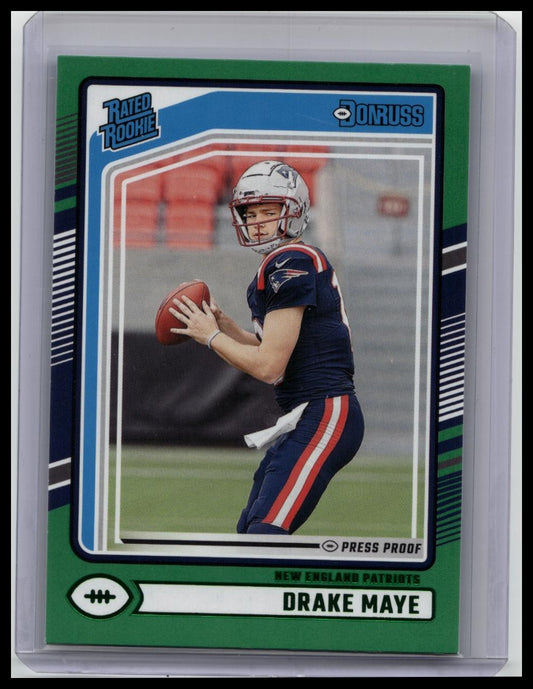 2024 Panini Donruss - Rated Rookie Drake Maye #379 Press Proof Green (RC)
