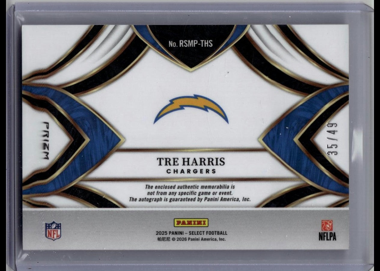 2025 Panini Select Purple Tre Harris Rookie Patch Auto RPA /49